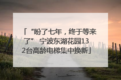 “盼了七年，终于等来了” 宁波东湖花园132台高龄电梯集中换新