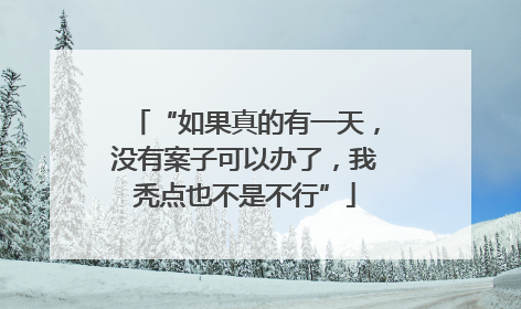 “如果真的有一天，没有案子可以办了，我秃点也不是不行”