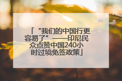 “我们的中国行更容易了”——印尼民众点赞中国240小时过境免签政策
