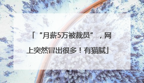 “月薪5万被裁员”，网上突然冒出很多！有猫腻