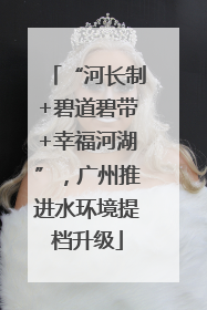 “河长制+碧道碧带+幸福河湖”，广州推进水环境提档升级