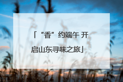 “香”约端午 开启山东寻味之旅
