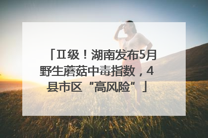 Ⅱ级！湖南发布5月野生蘑菇中毒指数，4县市区“高风险”