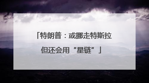 特朗普：或挪走特斯拉 但还会用“星链”