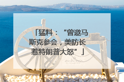 猛料：“曾邀马斯克参会，美防长惹特朗普大怒”