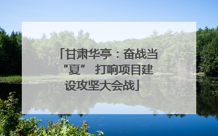 甘肃华亭：奋战当“夏” 打响项目建设攻坚大会战