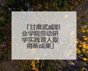 甘肃武威职业学院劳动研学实践育人取得新成果