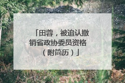 田蓉，被追认撤销省政协委员资格（附简历）