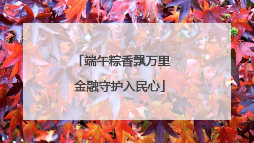 端午粽香飘万里 金融守护入民心