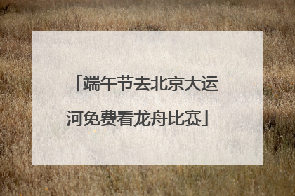 端午节去北京大运河免费看龙舟比赛
