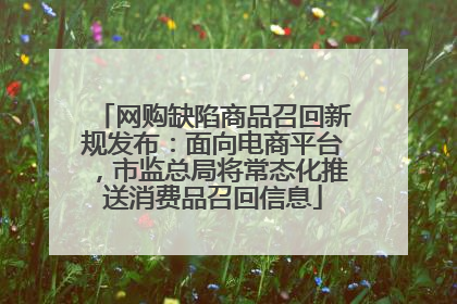 网购缺陷商品召回新规发布：面向电商平台，市监总局将常态化推送消费品召回信息