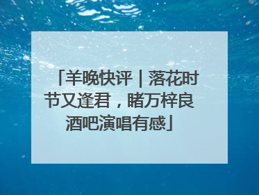 羊晚快评｜落花时节又逢君，睹万梓良酒吧演唱有感