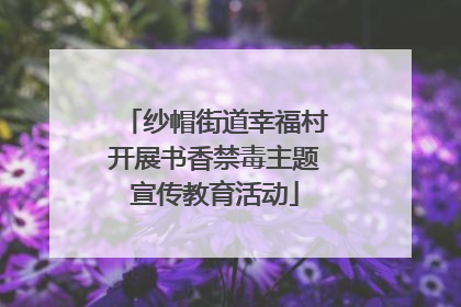 纱帽街道幸福村开展书香禁毒主题宣传教育活动