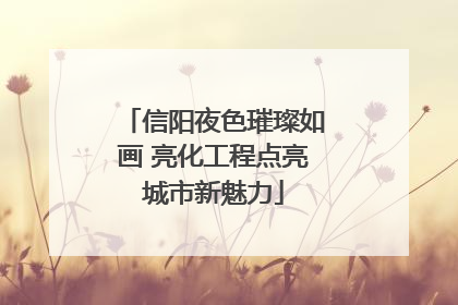 信阳夜色璀璨如画 亮化工程点亮城市新魅力