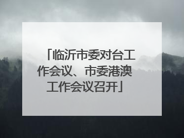 临沂市委对台工作会议、市委港澳工作会议召开