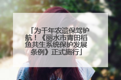 为千年农遗保驾护航！《丽水市青田稻鱼共生系统保护发展条例》正式施行