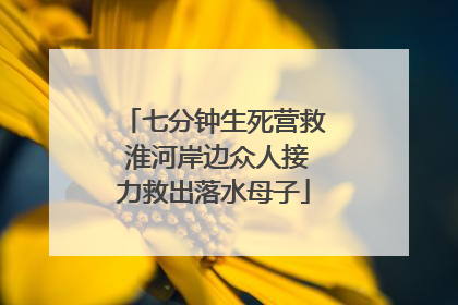 七分钟生死营救 淮河岸边众人接力救出落水母子
