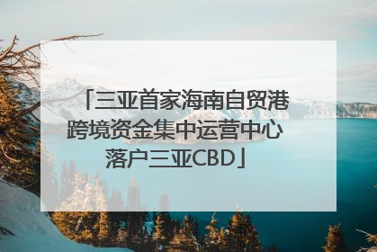 三亚首家海南自贸港跨境资金集中运营中心落户三亚CBD