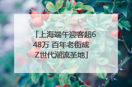 上海端午迎客超648万 百年老街成Z世代潮流圣地