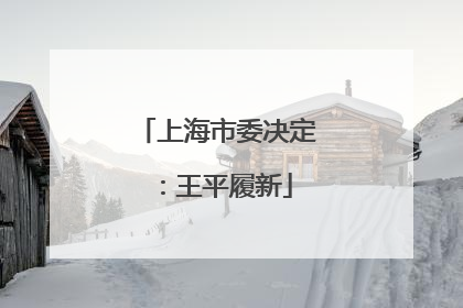 上海市委决定：王平履新