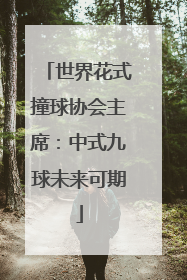 世界花式撞球协会主席：中式九球未来可期
