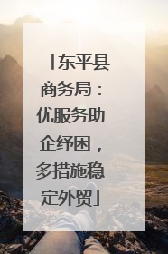 东平县商务局：优服务助企纾困，多措施稳定外贸