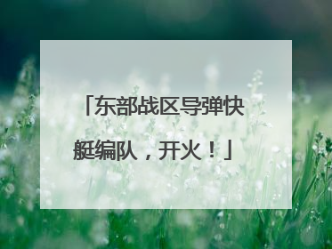 东部战区导弹快艇编队，开火！