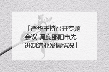 严华主持召开专题会议 调度邵阳市先进制造业发展情况