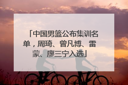 中国男篮公布集训名单，周琦、曾凡博、雷蒙、廖三宁入选