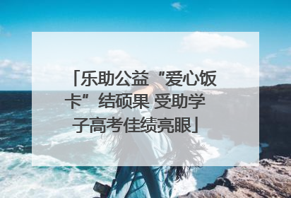 乐助公益“爱心饭卡”结硕果 受助学子高考佳绩亮眼