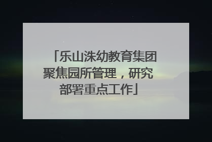 乐山洙幼教育集团聚焦园所管理，研究部署重点工作