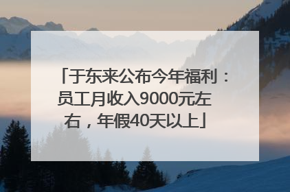 于东来公布今年福利：员工月收入9000元左右，年假40天以上