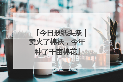 今日报纸头条｜卖火了棉袄，今年种了千亩棉花