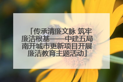 传承清廉文脉 筑牢廉洁根基——中建五局南开城市更新项目开展廉洁教育主题活动