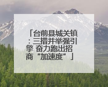 台前县城关镇：三措并举强引擎 奋力跑出招商“加速度”
