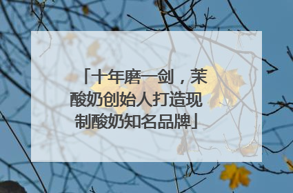 十年磨一剑，茉酸奶创始人打造现制酸奶知名品牌