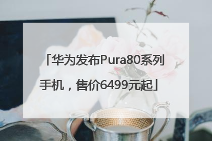华为发布Pura80系列手机，售价6499元起