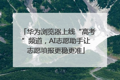 华为浏览器上线“高考”频道，AI志愿助手让志愿填报更稳更准