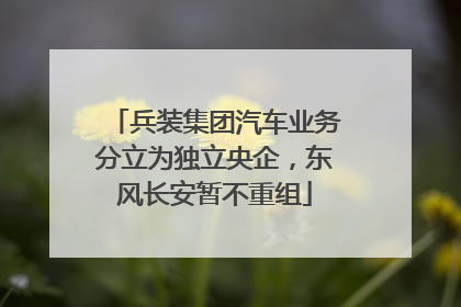 兵装集团汽车业务分立为独立央企，东风长安暂不重组