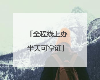 全程线上办 半天可拿证