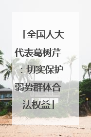 全国人大代表葛树芹：切实保护弱势群体合法权益