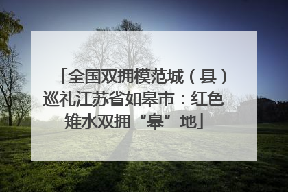 全国双拥模范城（县）巡礼江苏省如皋市：红色雉水双拥“皋”地