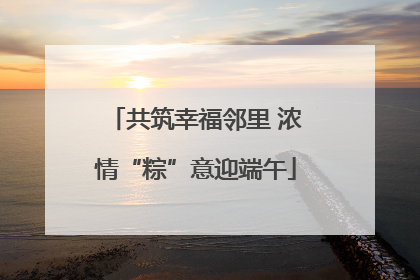 共筑幸福邻里 浓情“粽”意迎端午