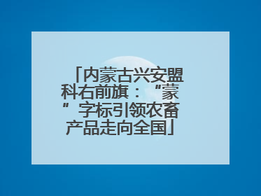 内蒙古兴安盟科右前旗：“蒙”字标引领农畜产品走向全国