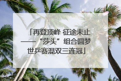 再登顶峰 征途未止——“莎头”组合圆梦世乒赛混双三连冠
