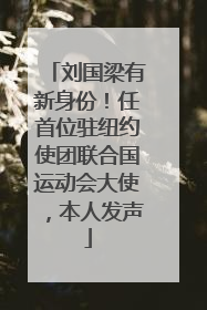 刘国梁有新身份！任首位驻纽约使团联合国运动会大使，本人发声