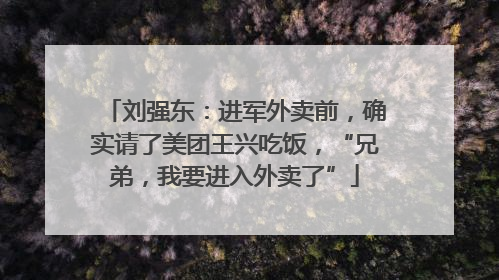 刘强东：进军外卖前，确实请了美团王兴吃饭，“兄弟，我要进入外卖了”