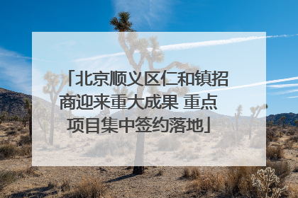 北京顺义区仁和镇招商迎来重大成果 重点项目集中签约落地