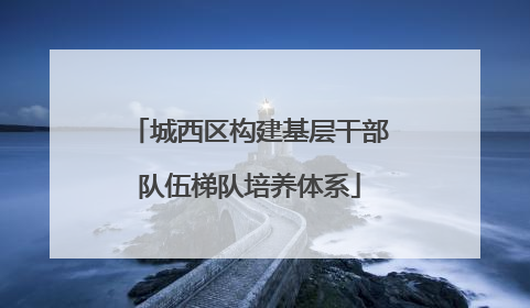 城西区构建基层干部队伍梯队培养体系
