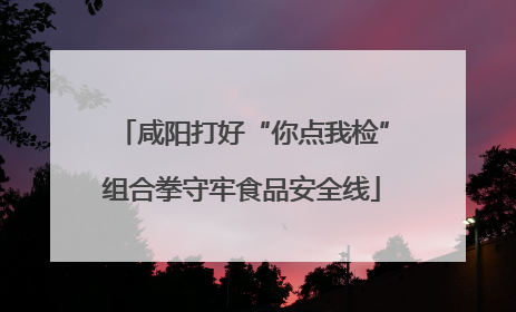 咸阳打好“你点我检”组合拳守牢食品安全线